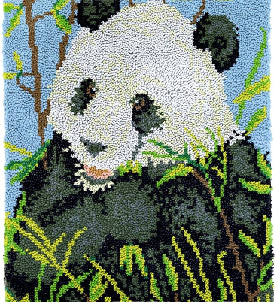 Rug Making Latch Hooking Kit Panda Bamboo Etsy