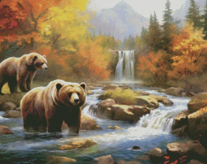 Paint By Numbers | Bears in Stream