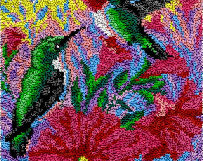Rug Making Latch Hooking Kit | Hummingbirds