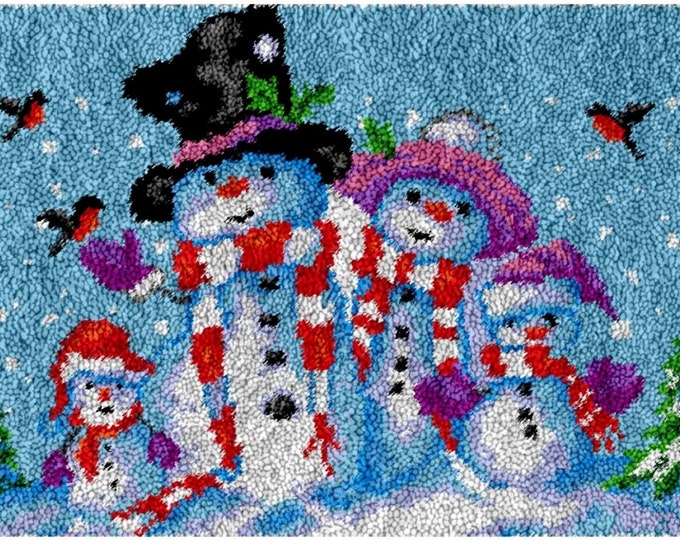 Rug Making Latch Hooking Kit | Snowman Family