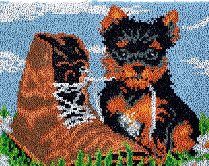 Rug Making Latch Hooking Kit | Puppy with Shoe