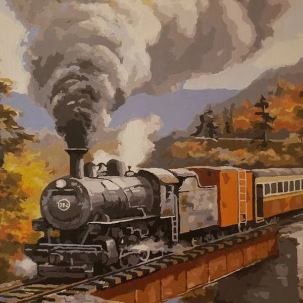 Paint by Number Train Etsy