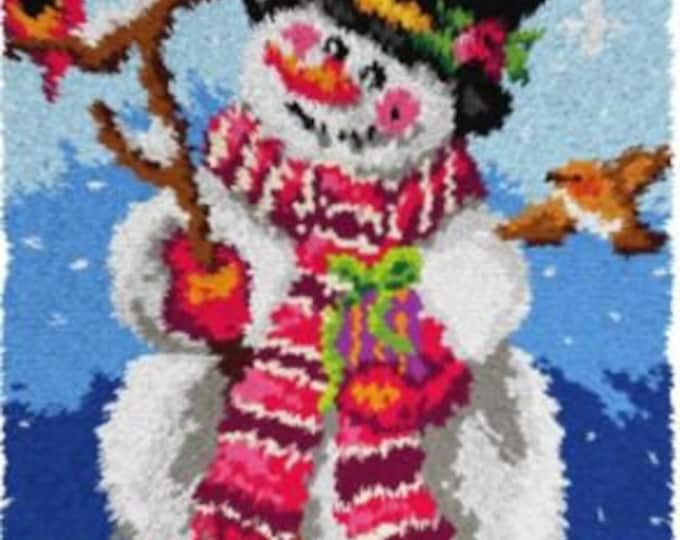 Rug Making Latch Hooking Kit | Snowman with Birds
