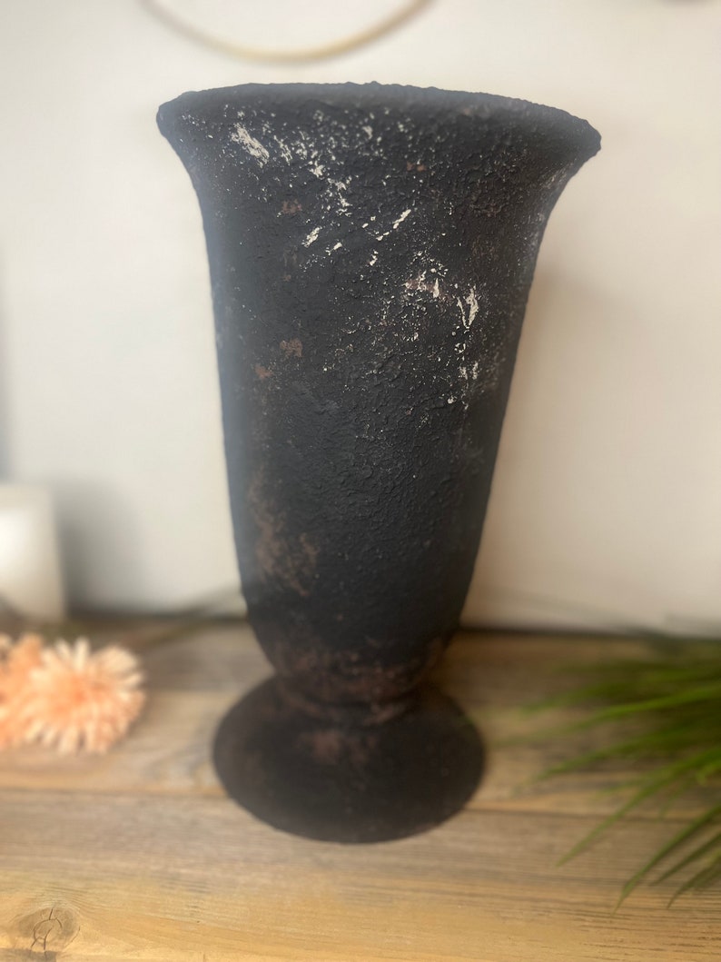Modern Textured Black Vase Etsy