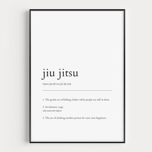 Brazilian Jiu Jitsu Print, Funny Jiu Jitsu Definition Poster, BJJ Poster, MMA Wall Art Gift, Mixed Martial Arts Print, Grappling Poster