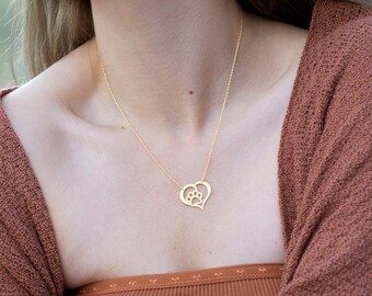 Regalo Ricordo Pet KSJEHW Collana Memoriale Per Animali Domestici - Ciondolo Urna A Cuore Con Impronta Zampa Per Ceneri Di Cane E Gatto (Argento) Collana Ceneri - Foto 6