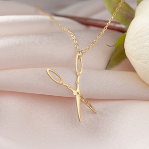 Dainty Scissor Necklace, Hairdresser Gift, Hairstylist Pendant, Stylist Necklace,  Cosmetologist Pendant, Sewing Jewelry, Lesbian Necklace