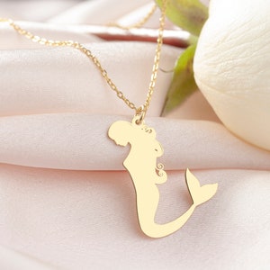 Dainty Custom Mermaid Necklace, Personalized Mermaid Pendant, Ocean Jewelry, Beach Necklace, Summer Jewelry, Mermaid Lover Gift, Ocean Gifts