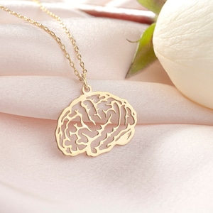 Dainty Tiny Brain Necklace, Human Brain Pendant, Brain Charm, Anatomical Brain Necklace, Science Jewelry, Medical Jewelry, Brain Gifts