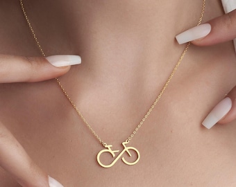 Sterling Silver Bike Necklace, Dainty Bicycle Jewelry