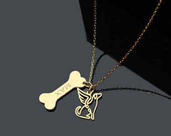 Custom Dog Memorial Necklace, Personalized Paw Print, Sterling Silver
