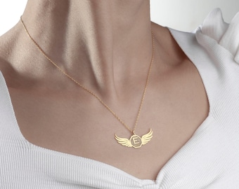 Sterling Silver Angel Wing Memorial Necklace, Keepsake Pendant