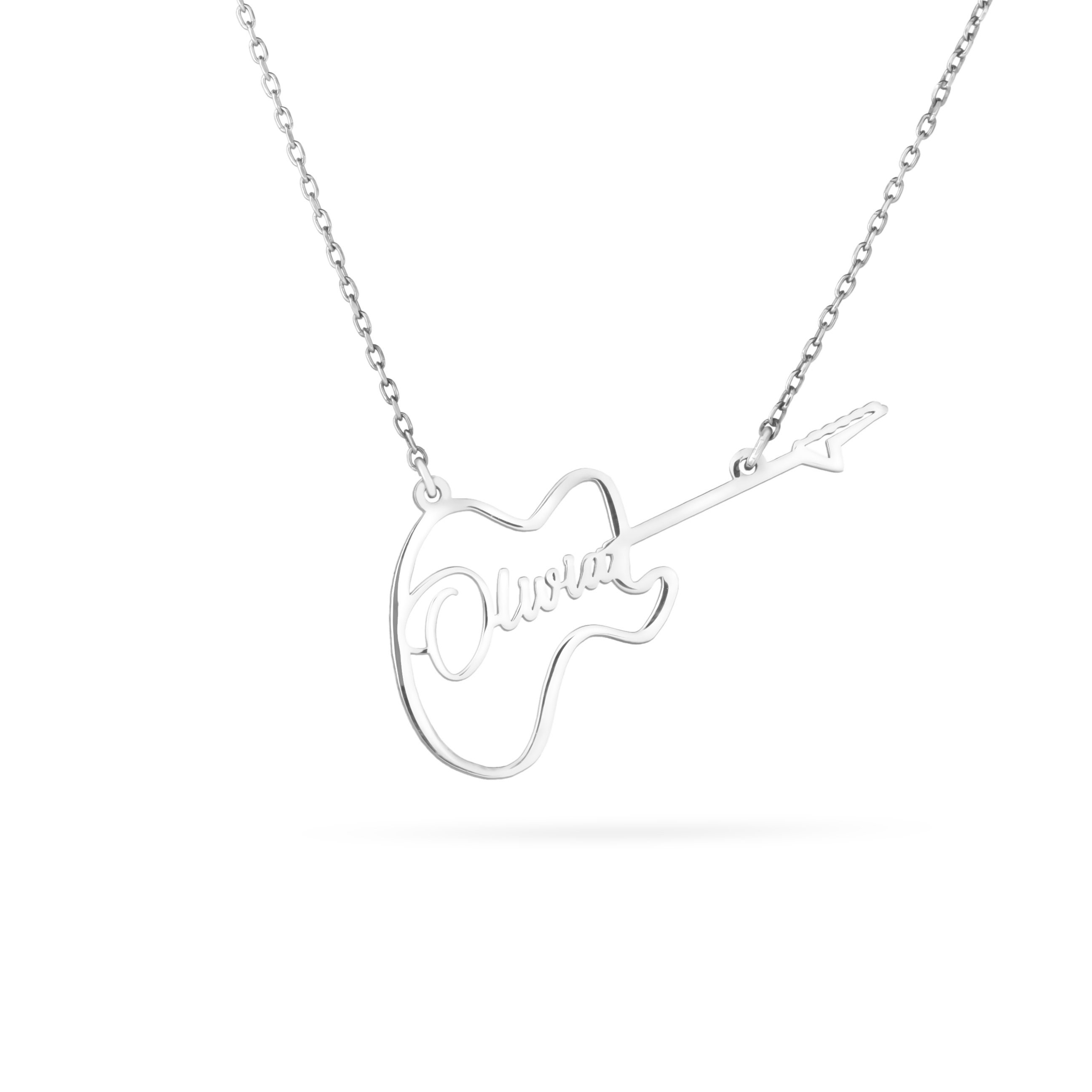 Collana personalizzata con nome chitarra: ciondolo musicale in argento sterling - Italia