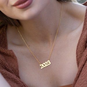 Year Necklace, Birth Year Necklace, Custom Date Necklace, Name and Date Necklace, Personalized Necklace, Year Necklace, Christmas Gift