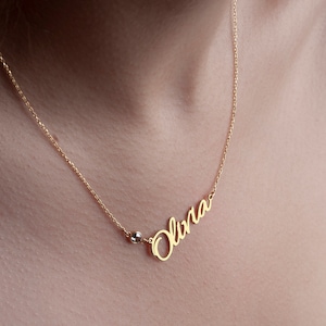 Name Necklace, Birthstone Necklace, 925k Sterling Silver, Birthstone Jewelry, Gift for Her, Dainty necklace, Custom Name Necklace Birthstone