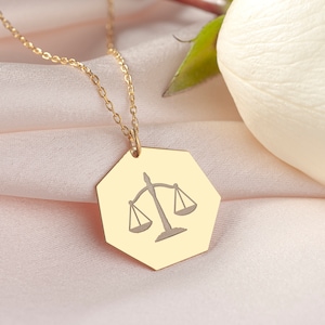 Custom Scale Of Justice Necklace, Lawyer Necklace, Justice Necklace, Law Student Gift, Judge Jewelry, Gold Libra Scales, Gift For Lawyer