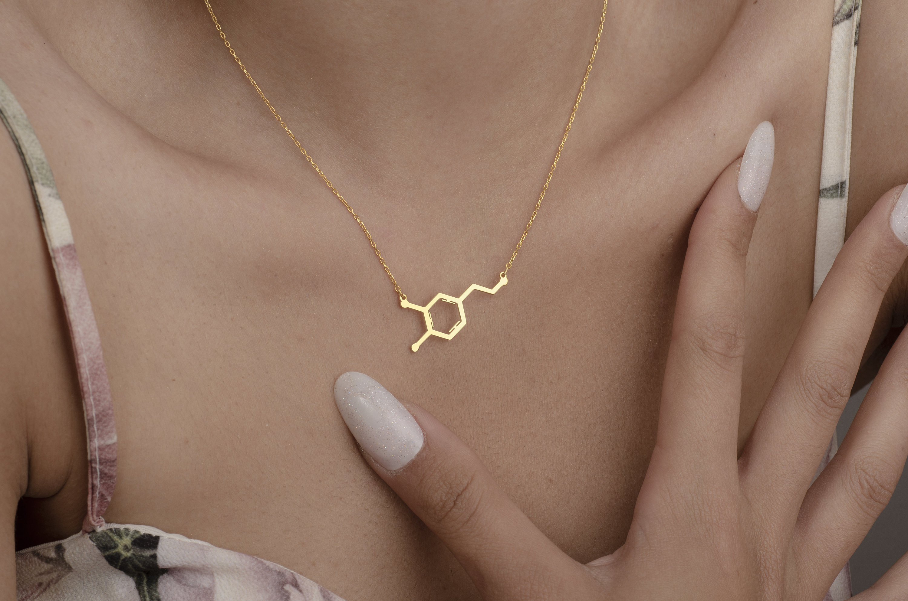 Serotonin - The Balance Pendant | Molecular Sterling Silver Necklace main image 1