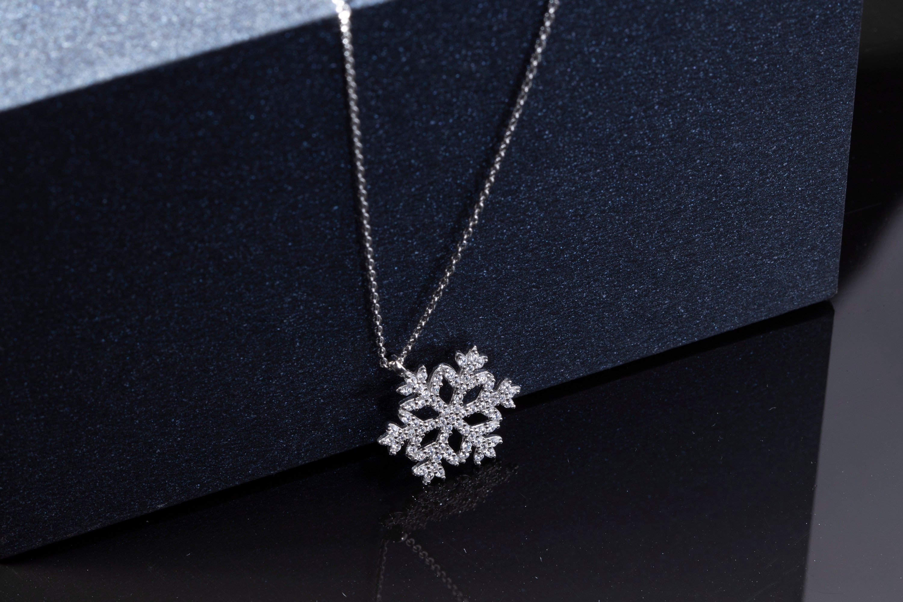 Snowflake Necklace Sterling Silver, Christmas Gift, Winter Necklace ...