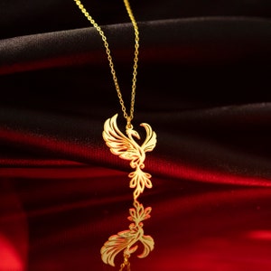 Dainty Phoenix Necklace, Dragon Pendant, Phoenix Charm, Phoenix Rising, Phoenix Jewelry, Firebird Necklace, Bird Jewelry, Eagle Necklace
