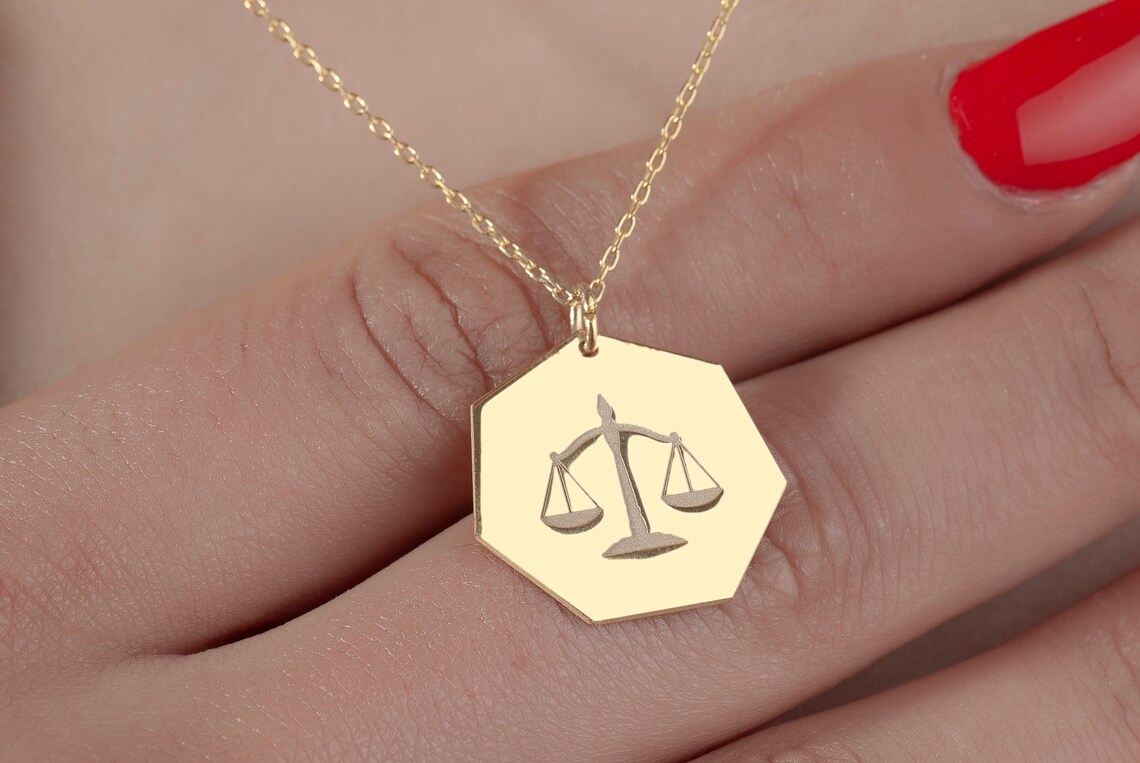 Sterling Silver Scale of Justice Necklace, Lawyer Gift - Etsy