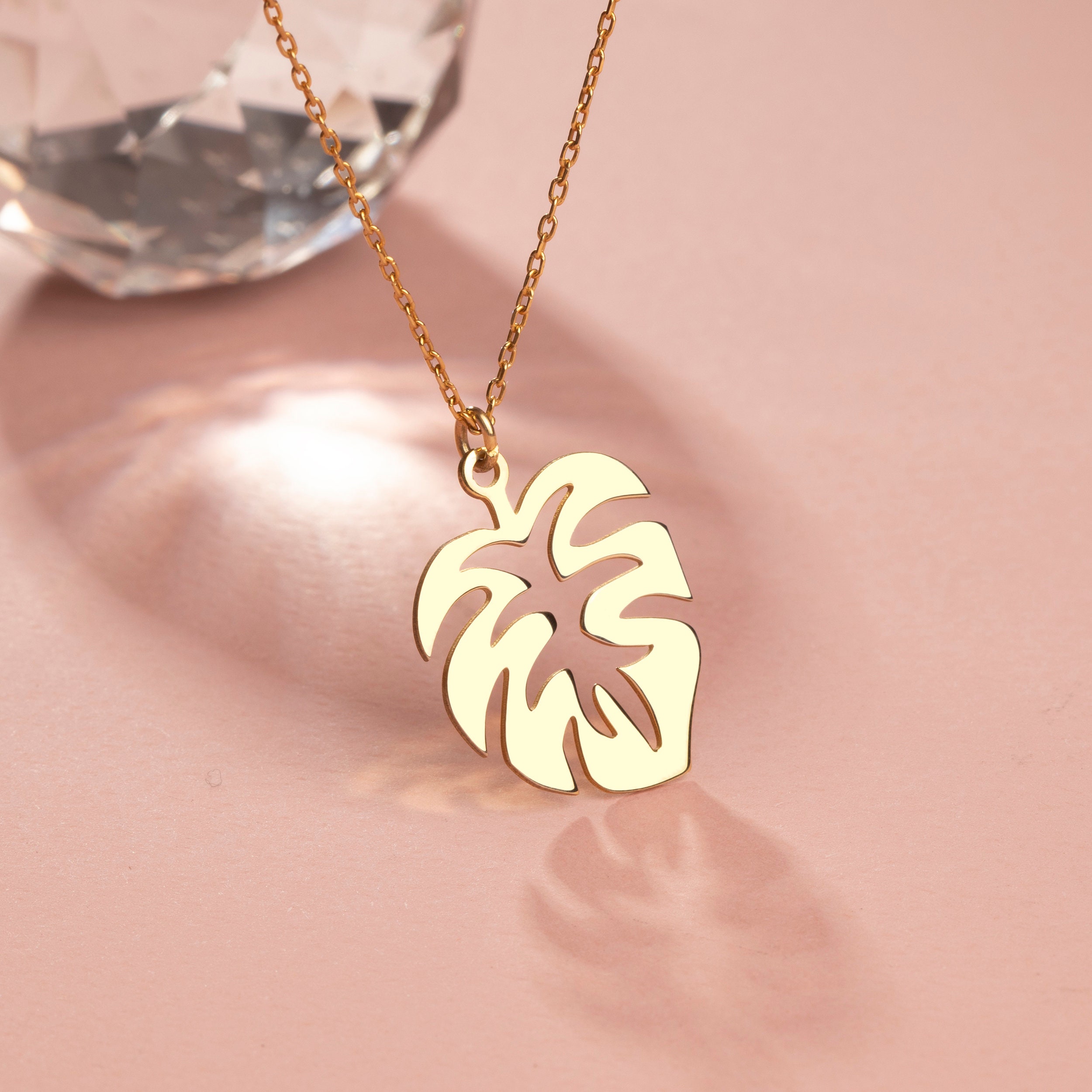 Sterling Silber Monstera Blatt Halskette, Tropische Pflanze Schmuck -  Etsy.de