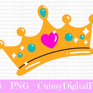 Crown with heart svg, Crown svg, queen svg, princess svg, king svg, crown with heart clipart, crown with heart files for cricuit