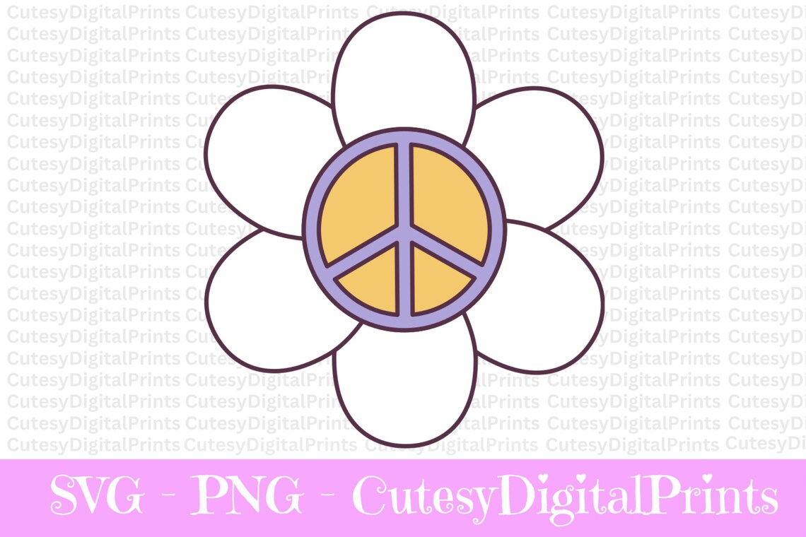 Flower Peace Sign Svg, Peace Svg, Sunflower Svg, Flower Peace Sign