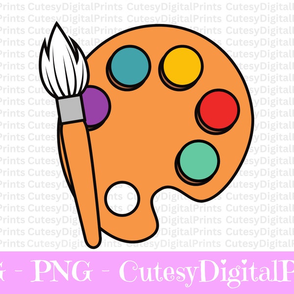 Paint Palette SVG, Paint Brush SVG, School,Art Class Svg, Teacher, Bundle, Paint Board SVG, Painting Palette Clipart, Instant Download