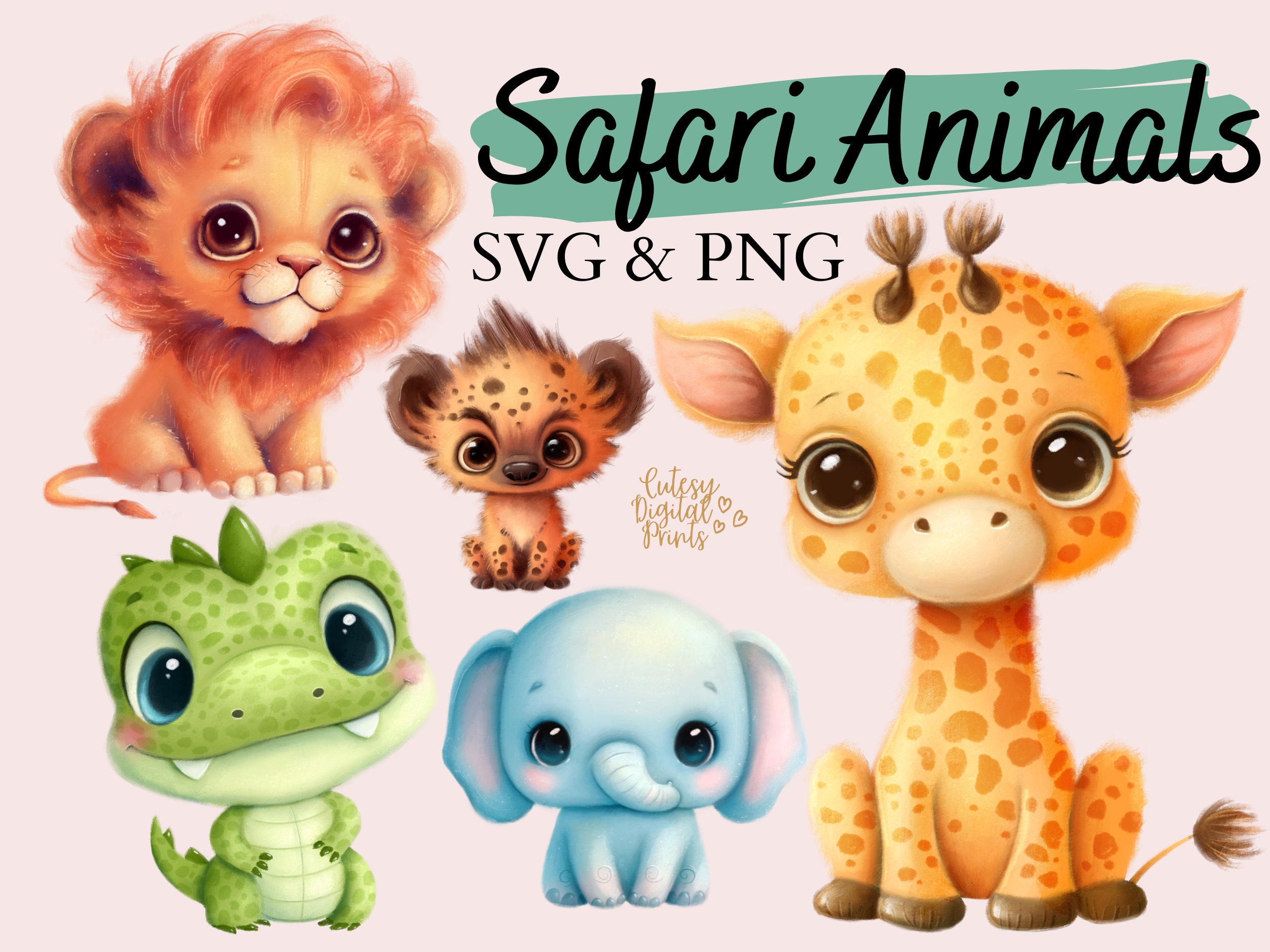Safari Animals Svg Bundle Baby Animals Svg Jungle Animals Etsy Australia