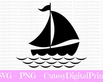 Sailboat SVG, Nautical Boat Clipart (Digital Download)