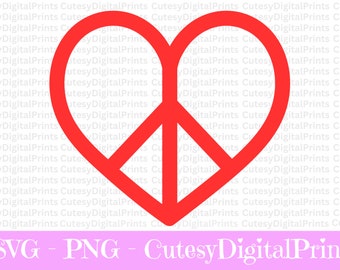 Heart Peace Sign SVG, Valentine's Day Design (Digital Download)