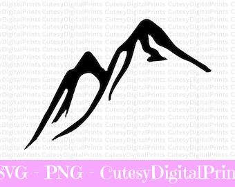 Mountains Outline SVG, PNG (Digital Download)