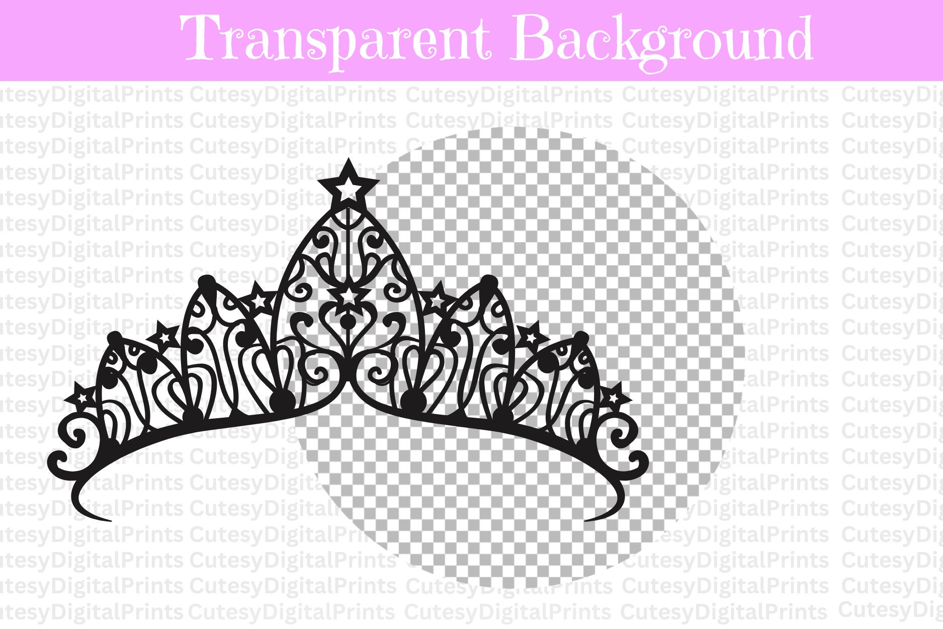 Tiara SVG Files, Crown SVG Cut Files, Royal Crown Silhouette Vector