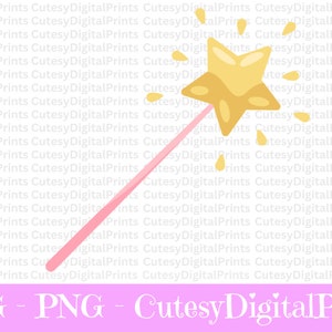 Magic Wand SVG,  Wand Vector, Magic Wand Clipart, Magic Wand Cricut, Magic Wand Cut File, Magic wand Silhouette, Fairy svg, Fairy wand svg