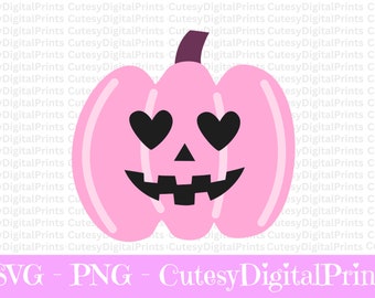 Pink Halloween Pumpkin SVG, PNG (Digital Download)