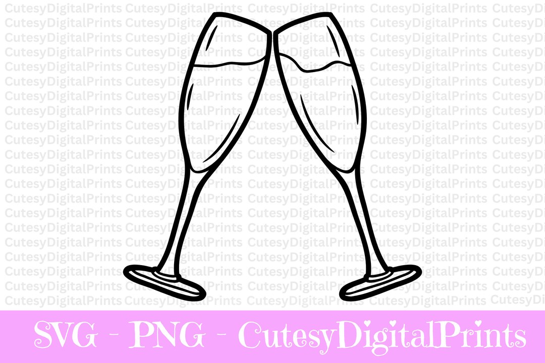 Champagne Toast Glass SVG, Celebration Clipart (digital Download) - Etsy