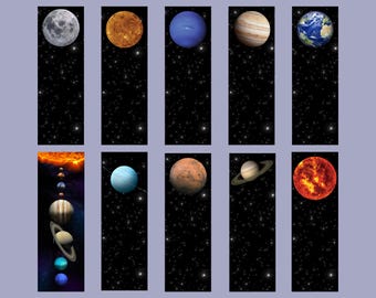 Planet Bookmarks | Solar System Designs, PDF & PNG (Digital Download)