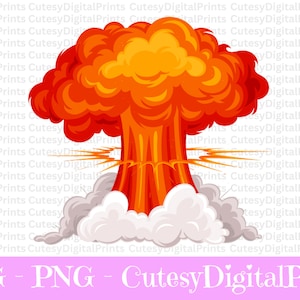 May include: A cartoon illustration of a red and orange explosion with white smoke at the bottom. The explosion is set against a white background.