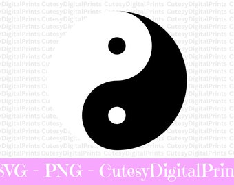 Yin Yang SVG, PNG Files, Silhouette Clipart (Digital Download)