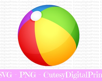 Beach Ball SVG, Summer Pool Clipart (Digital Download)