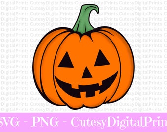 Carved Halloween Pumpkin SVG, PNG (Digital Download)