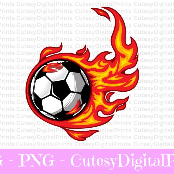 Flaming Football SVG, Flaming soccer ball svg, Fire svg, Football svg, Sports svg, Football on fire svg, Flaming football files for cricut