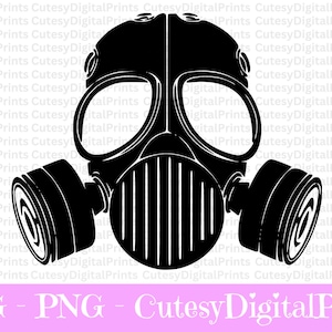 Gas Mask SVG, Gas Mask Clipart, Gas Mask Silhouette, Respirator svg, Full Face Gas Mask, Respirator Clipart, Protective ,Digital download
