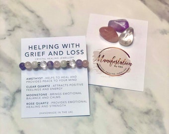 Helping with grief and loss - grief help - grief gift - grief support bracelet - loss of loved one support - bereavement support -