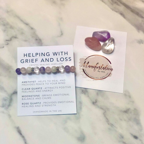Helping with grief and loss - grief help - grief gift - grief support bracelet - loss of loved one support - bereavement support -