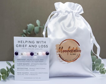 Helping with grief and loss - grief help - grief gift - grief support bracelet - loss of loved one support - bereavement support -