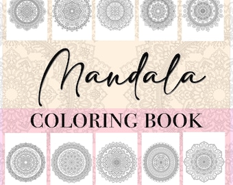 Decoratieve mandala-ontwerpen, 10 afdrukbare ontwerpen, kleurboek voor volwassenen en kinderen, pdf direct downloaden