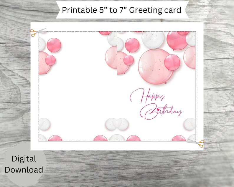 Printable Birthday Card. Birthday Card Printable. Digital Birthday ...