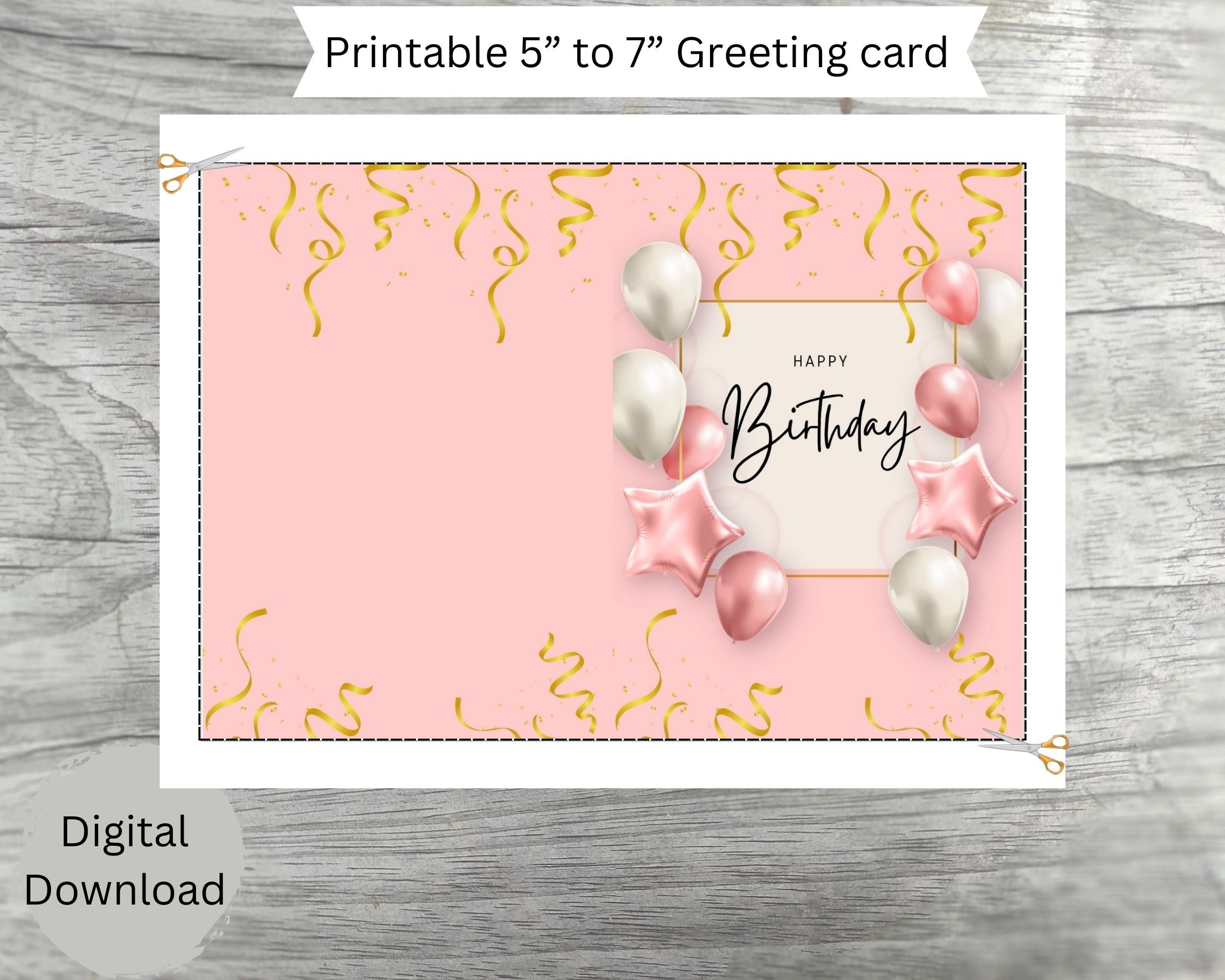 Printable Birthday Card. Birthday Card Printable. Digital Birthday ...