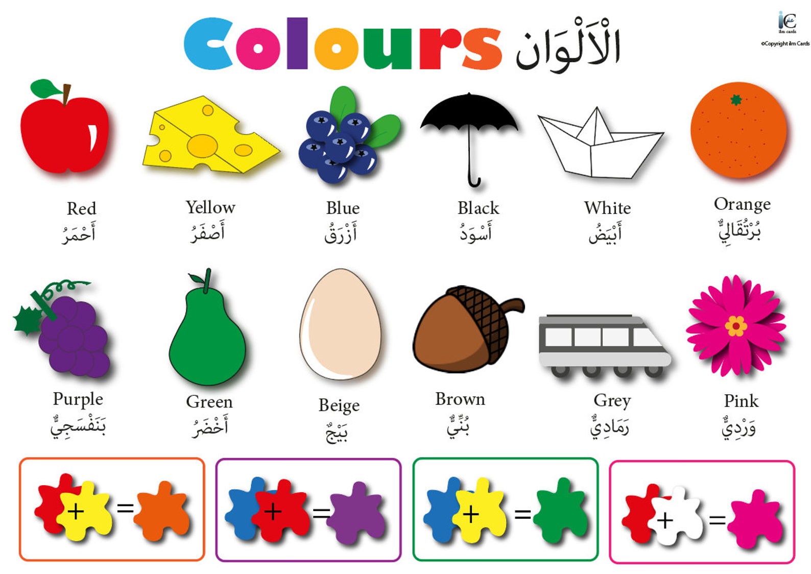 Arabic Colours Printable Wall Art, Kids Room, Nursery, تعلم العربية ...